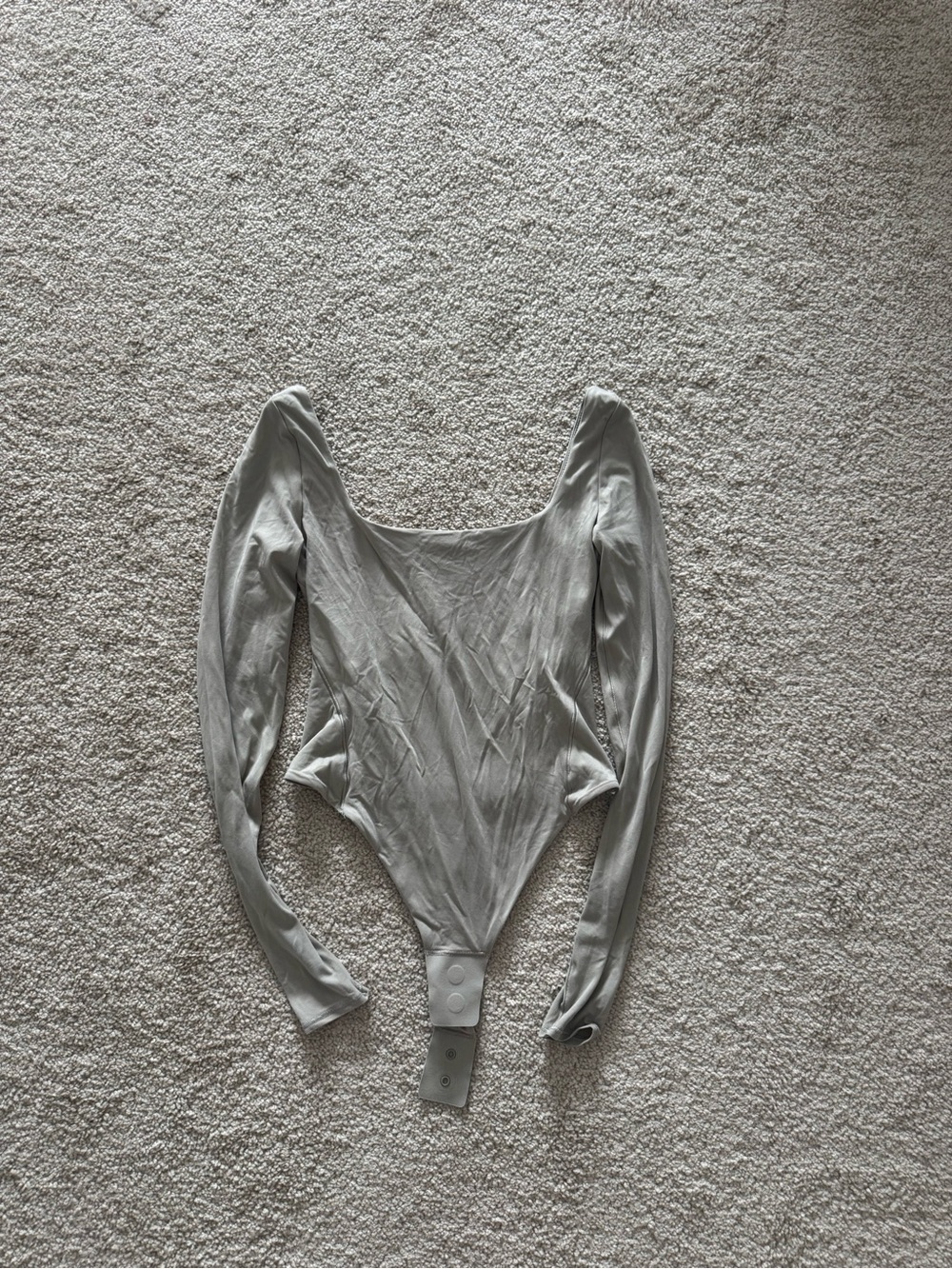 lululemon athletica Light Gray Long-Sleeve Scoop-Neck Bodysuit
